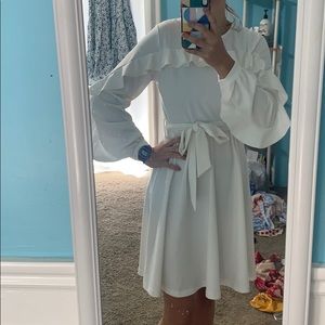 white frilly dress